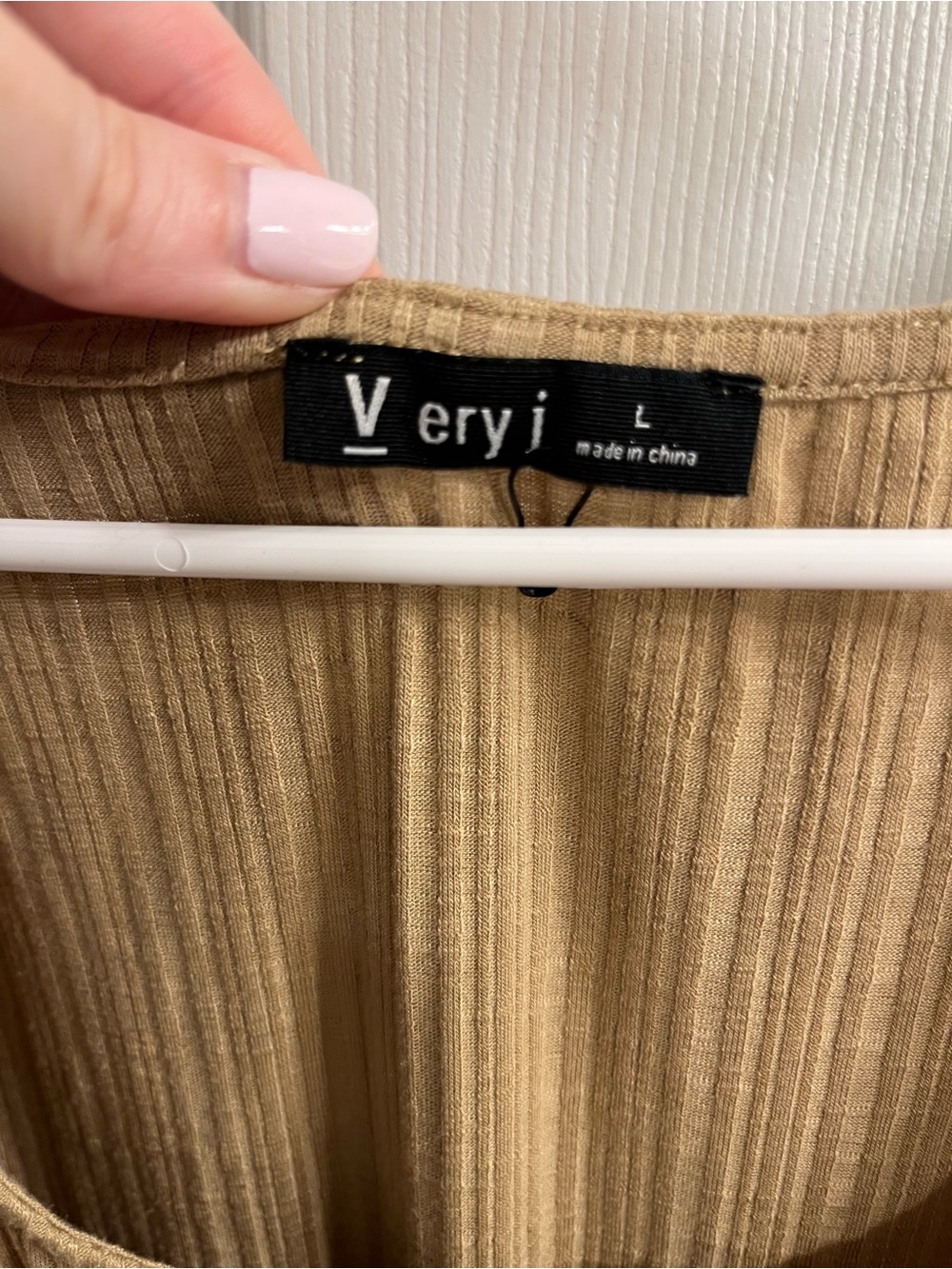 Very J Tan Ribbed Tiered Scoop Swing Dress - Picture 3 of 5